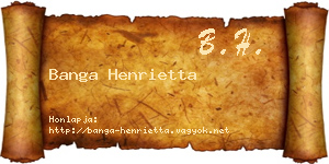 Banga Henrietta névjegykártya